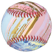 Balle De Softball Textured Pink Background (Dos)