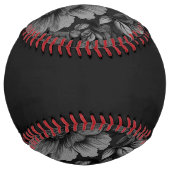 Balle De Softball Tons de gris floral (Dos)