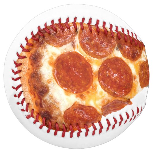 Balle De Softball tranche de pizza pepperoni classique de SlipperyJo (Devant gauche)
