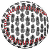 Balle De Softball Trendy Tropical Black and White Pineappy Motif (Devant gauche)
