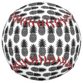 Balle De Softball Trendy Tropical Black and White Pineappy Motif (Dos)