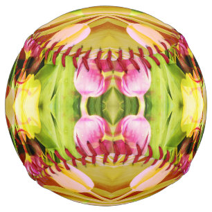 Balle De Softball TULIPS - Tulipes colorées d'art fractal -