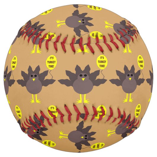 Balle De Softball Turquie Heure Thanksgiving Softball (Devant)