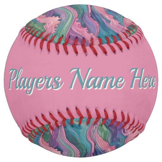 Balle De Softball Vagues de Sirène (personnalisées) (Dos)