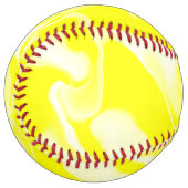 Balle De Softball Vagues jaunes et blanches (Devant gauche)