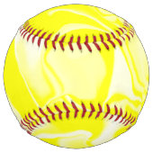 Balle De Softball Vagues jaunes et blanches (Dos)