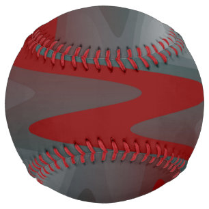 Balle De Softball vagues turquoises de gris bordeaux