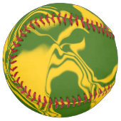 Balle De Softball Vagues vertes et dorées (Devant gauche)