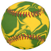Balle De Softball Vagues vertes et dorées (Dos)