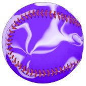 Balle De Softball Vagues violettes et blanches (Devant gauche)