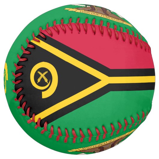 Balle De Softball Vanuatu Drapeau et blason Patriotique (Devant gauche)