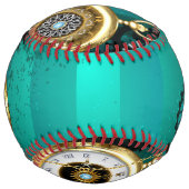 Balle De Softball Veille bijoux Steampunk sur un Arrière - plan vert (Devant)