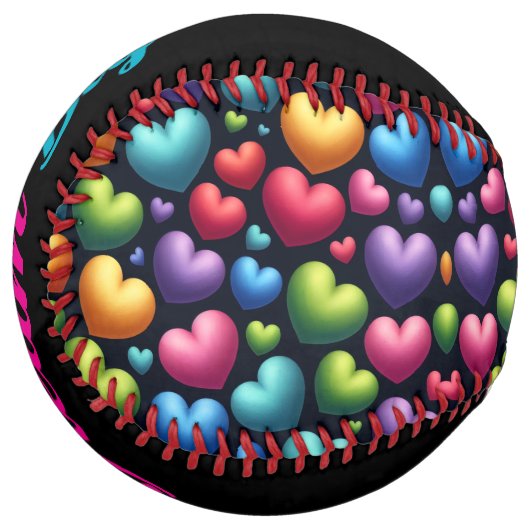 Balle De Softball Vibrant Love (personalized) (Devant gauche)