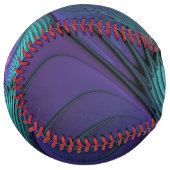 Balle De Softball Violet Rencontre Turquoise Moderne Art Fractal Abs (Devant gauche)