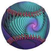 Balle De Softball Violet Rencontre Turquoise Moderne Art Fractal Abs (Dos)