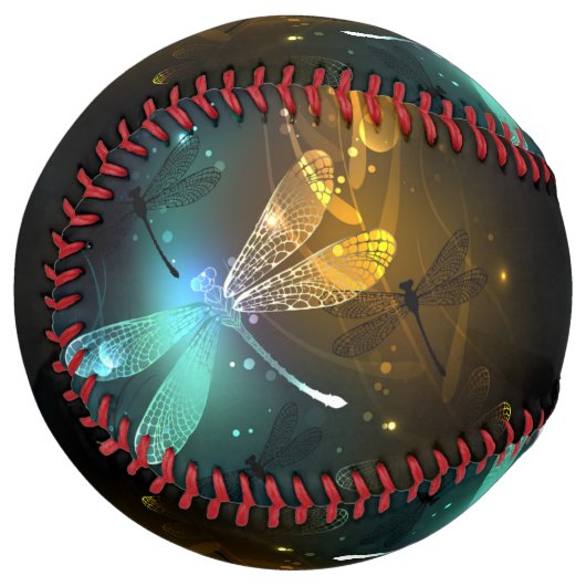 Balle De Softball Vol de libellule verte lumineuse (Devant gauche)