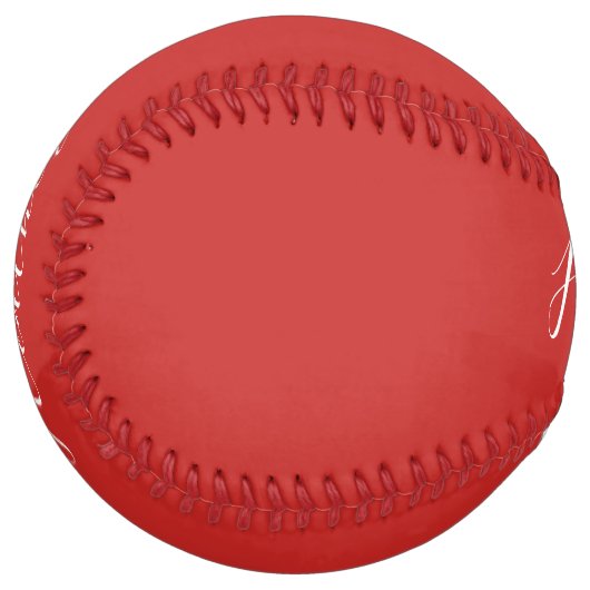 Balle De Softball Votre script blanc personnalisé en rouge (Devant gauche)