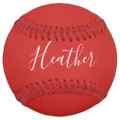 Balle De Softball Votre script blanc personnalisé en rouge (Dos)