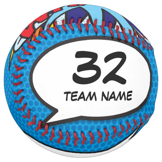 Balle De Softball WHAM Nom de l'équipe personnalisée Numéro de l'équ (Devant gauche)