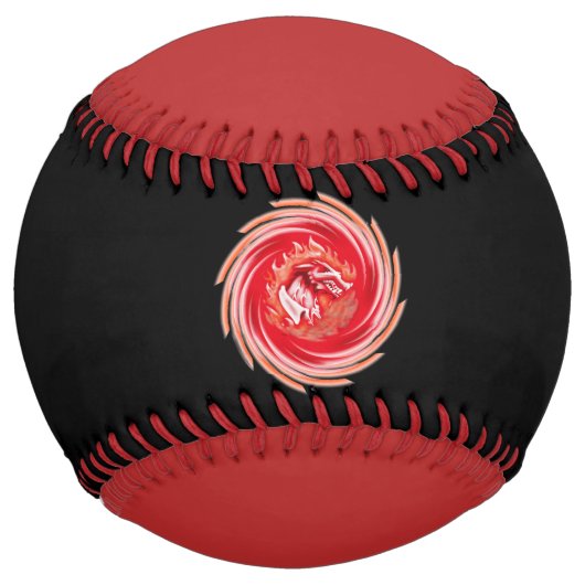 Balle De Softball Wild Wolf Whirling black and red sofball (Devant)