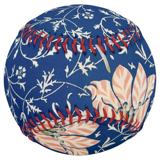 Balle De Softball William Morris Medway Floral bleu (Devant)
