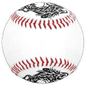 Balle De Softball Wolf tribal noir (Devant)