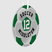 Balle de sport de football vert foncé et blanc (devant)