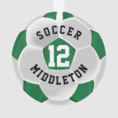 Balle de sport de football vert foncé et blanc (dos)