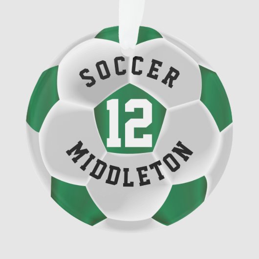 Balle de sport de football vert foncé et blanc (devant)