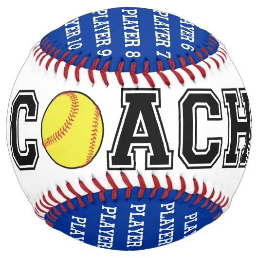 Balle d'entraîneur de softball personnalisée - équ (Devant)