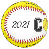 Balle d'entraîneur de softball personnalisée - équ (Devant gauche)