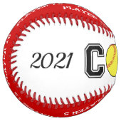 Balle d'entraîneur de softball personnalisée - équ (Devant gauche)