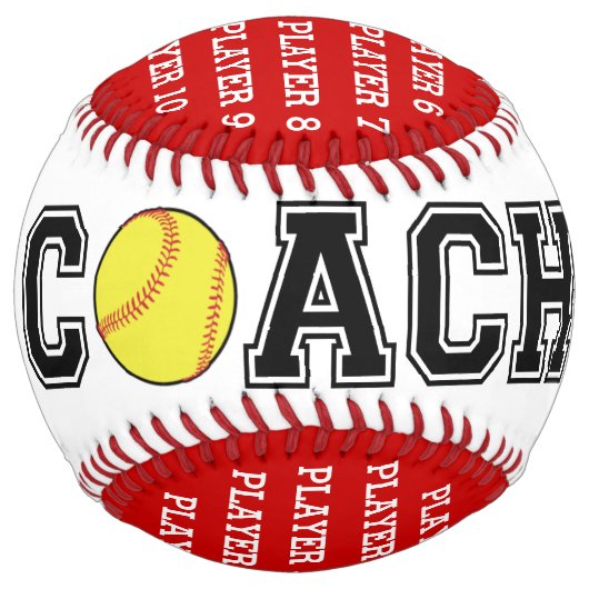 Balle d'entraîneur de softball personnalisée - équ (Devant)