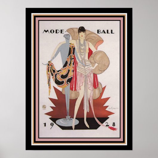 Balle en mode Art déco 1928 12 x 16 Wall Art (Devant)