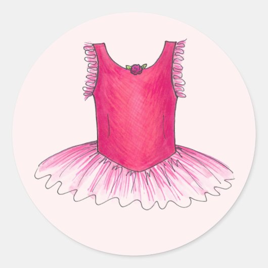 Balle rose Danse Ballerina Tutu Stickers (Devant)