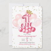 Balle rose de la Couronne première invitation anni (Devant)