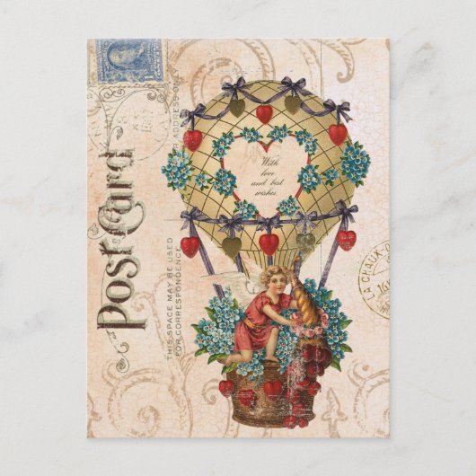 Balle vintage Valentine carte postale (Devant)