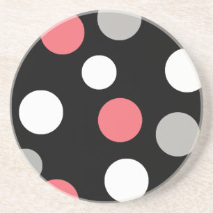 Ballen cirkels patroon grijs wit koraal roze zandsteen onderzetter