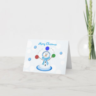 Ballen in de Sneeuwman van de Lucht Feestdagen Kaart