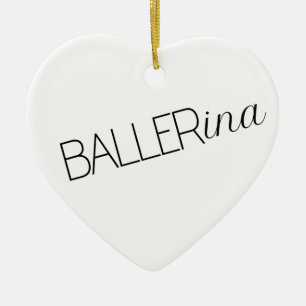 "Baller" Ballerina Kerst Ornament