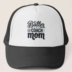 Baller Coach Moeder Vintage Voetbal Shirt Ontwerp_ Trucker Pet
