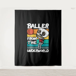 Baller van de onderwereld Halloween Sports Wandkleed
