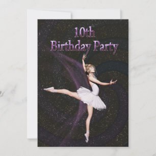 Ballerina 10e invitation à la fête d'anniversaire