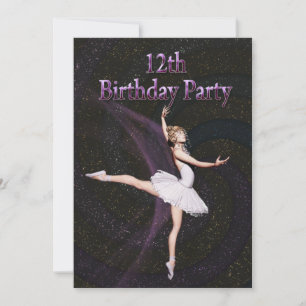 Ballerina 12e uitnodiging van de Birthday party