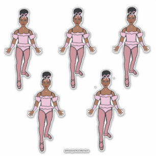 Ballerina 14" x 14" Stickers Vinyl Coupés sur mesu