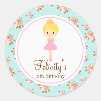 Ballerina 2 inch rond gepersonaliseerd label