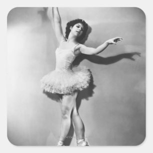 Ballerina 2 vierkante sticker