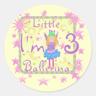 Ballerina 3e verjaardag Tshirts en geschenken Ronde Sticker