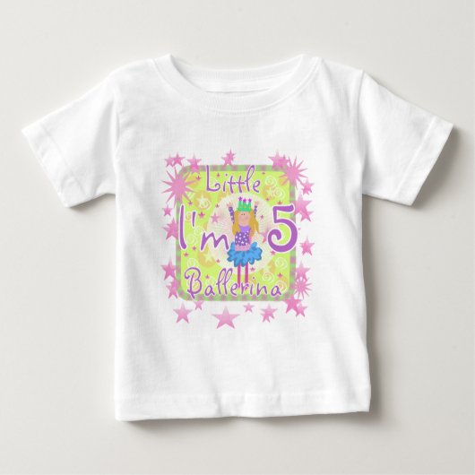 Ballerina 5e verjaardag tshirts en geschenken (Voorkant)