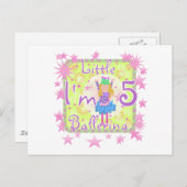 Ballerina 5e verjaardag tshirts en geschenken briefkaart (Voorkant / Achterkant)